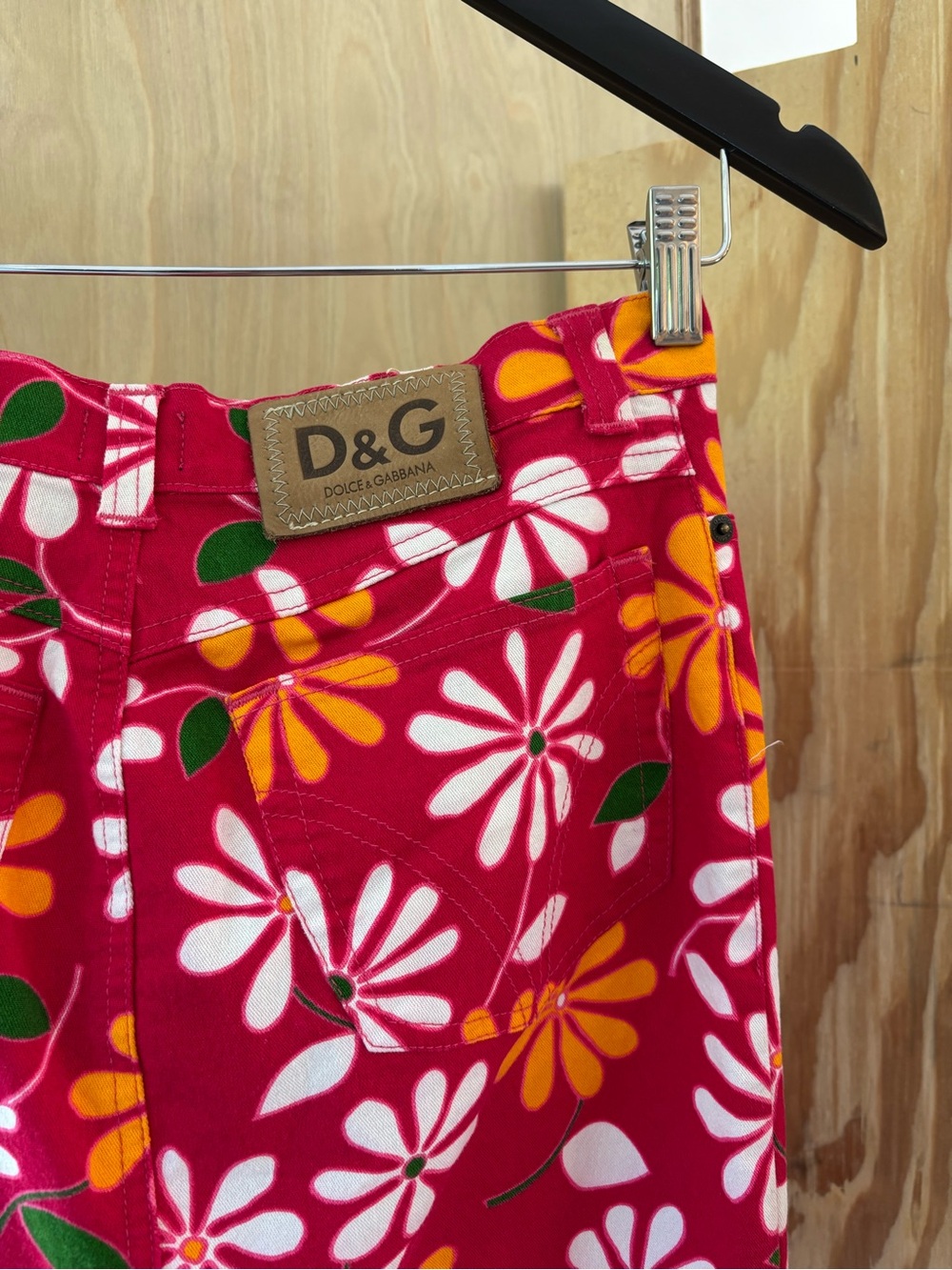Dolce & Gabbana Vintage Printed Floral Denim Skirt Size 0